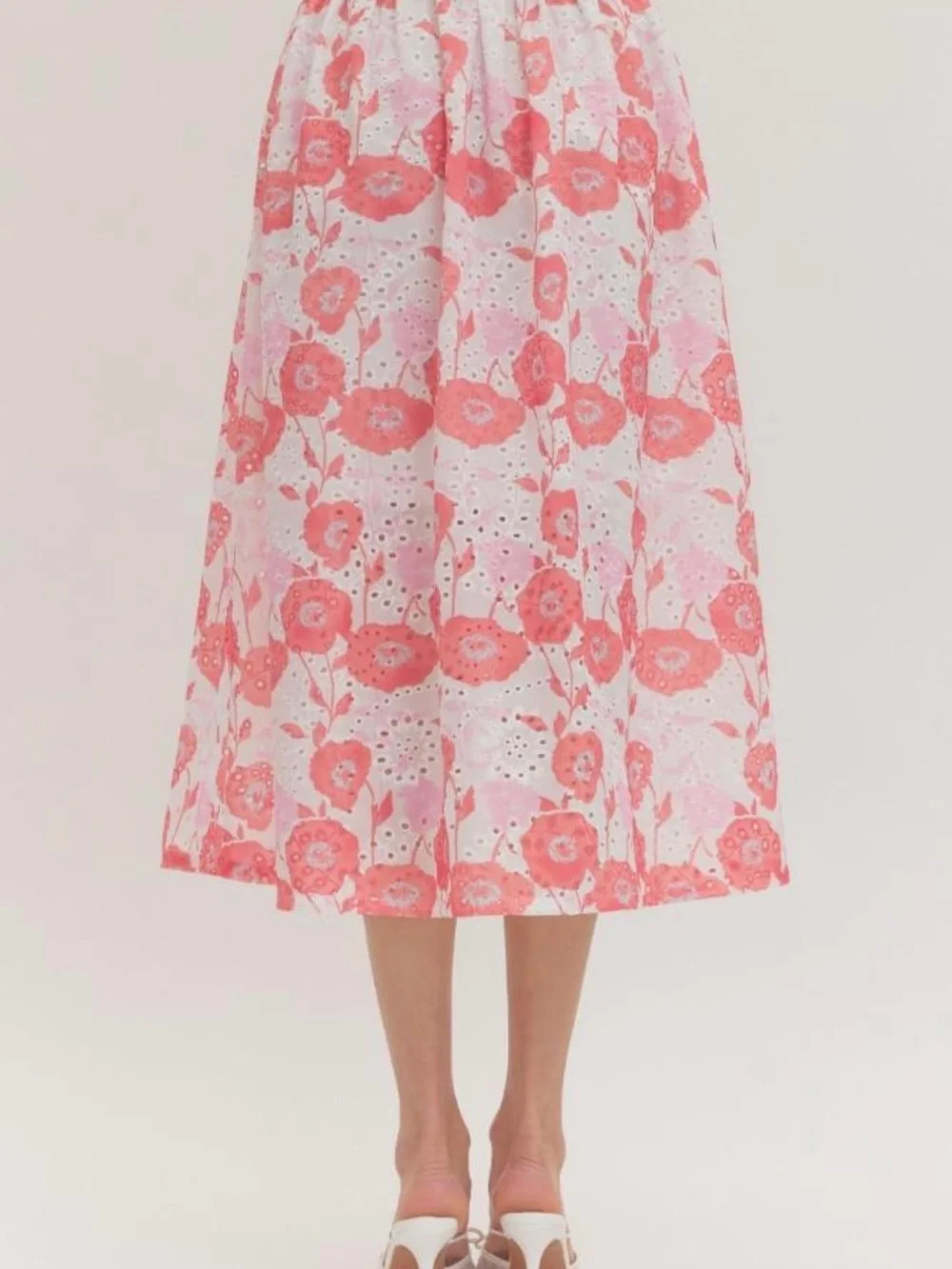 Entro Floral Eyelet Midi Skirt - Picture 7 of 7